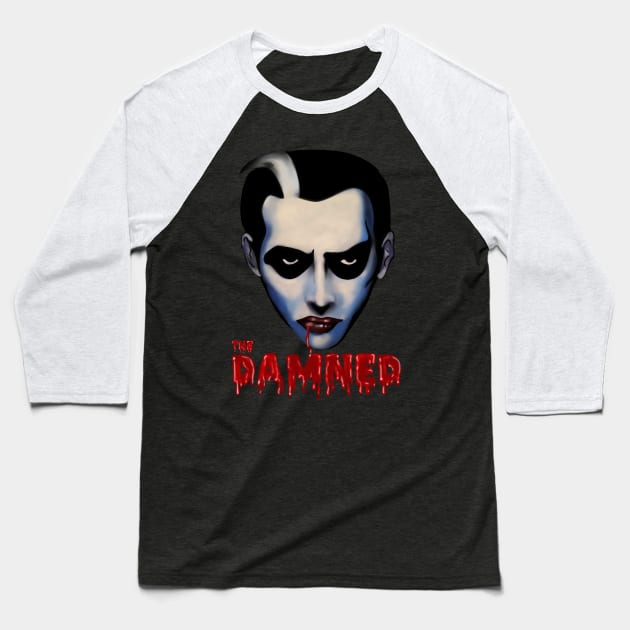 Dave Vanian The Damned Baseball T-Shirt by Scott Poling Art